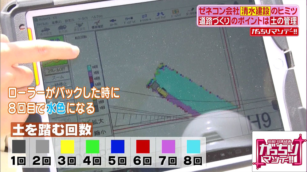 土を踏んだ回数を色で分別