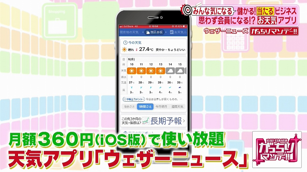お天気アプリ「ウェザーニュース」