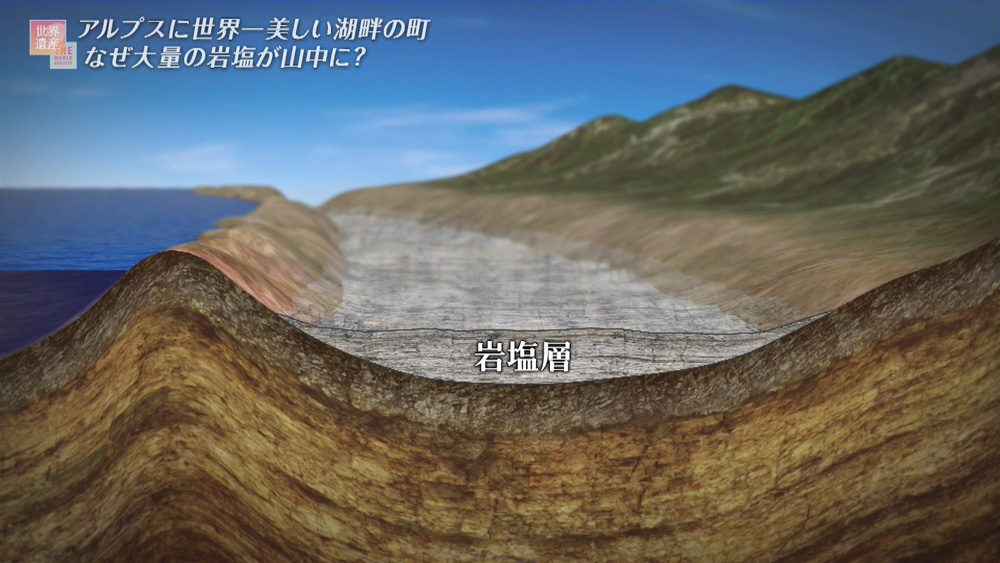 切り離され塩水の湖に