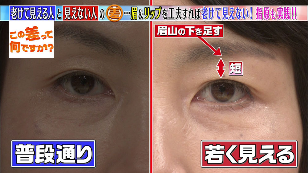 眉毛の描き方の差