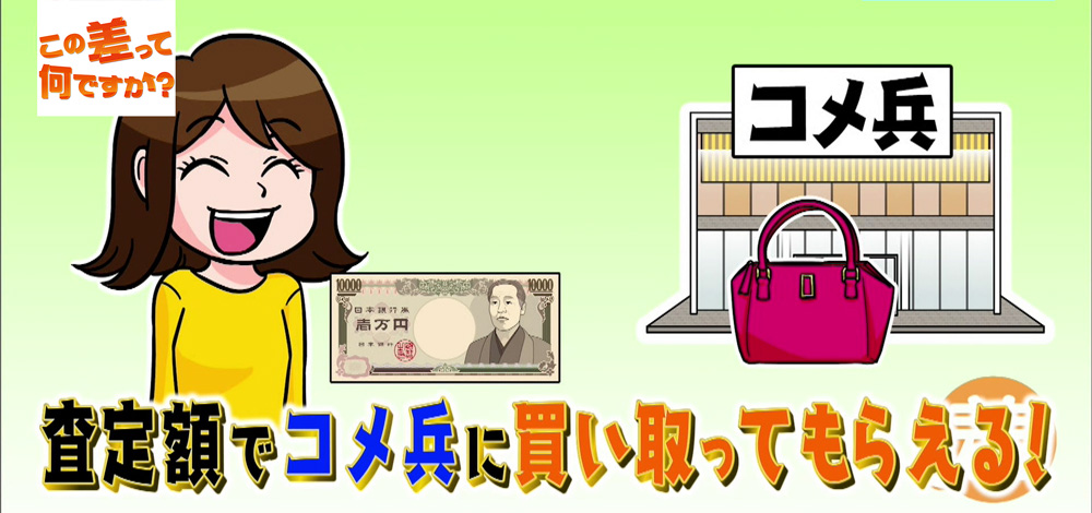 査定額でコメ兵に買い取ってもらえる