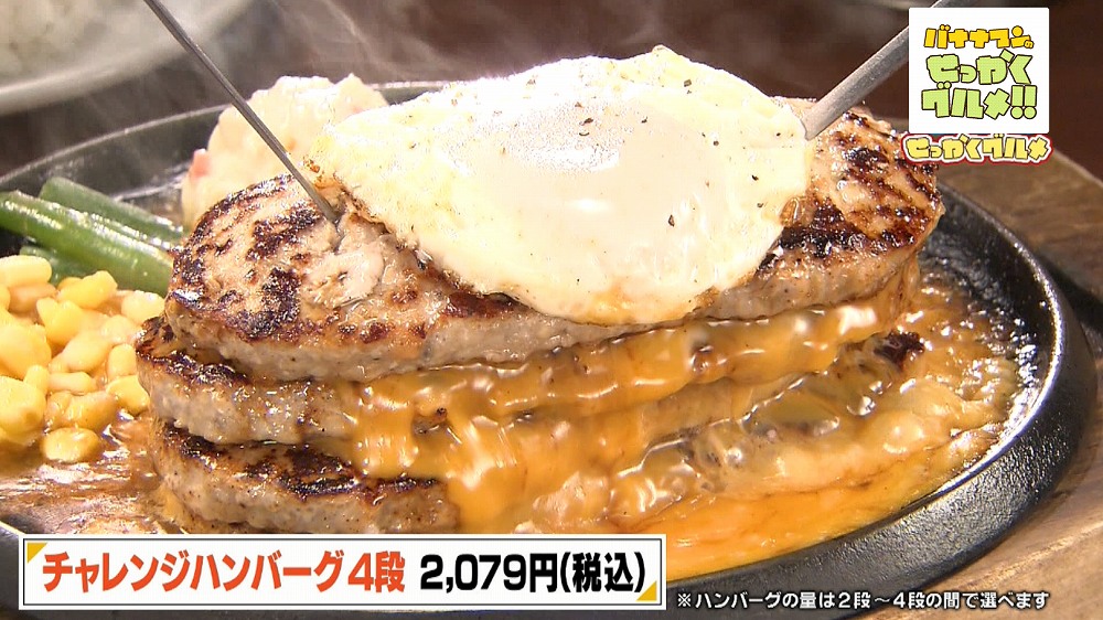 チャレンジハンバーグ4段